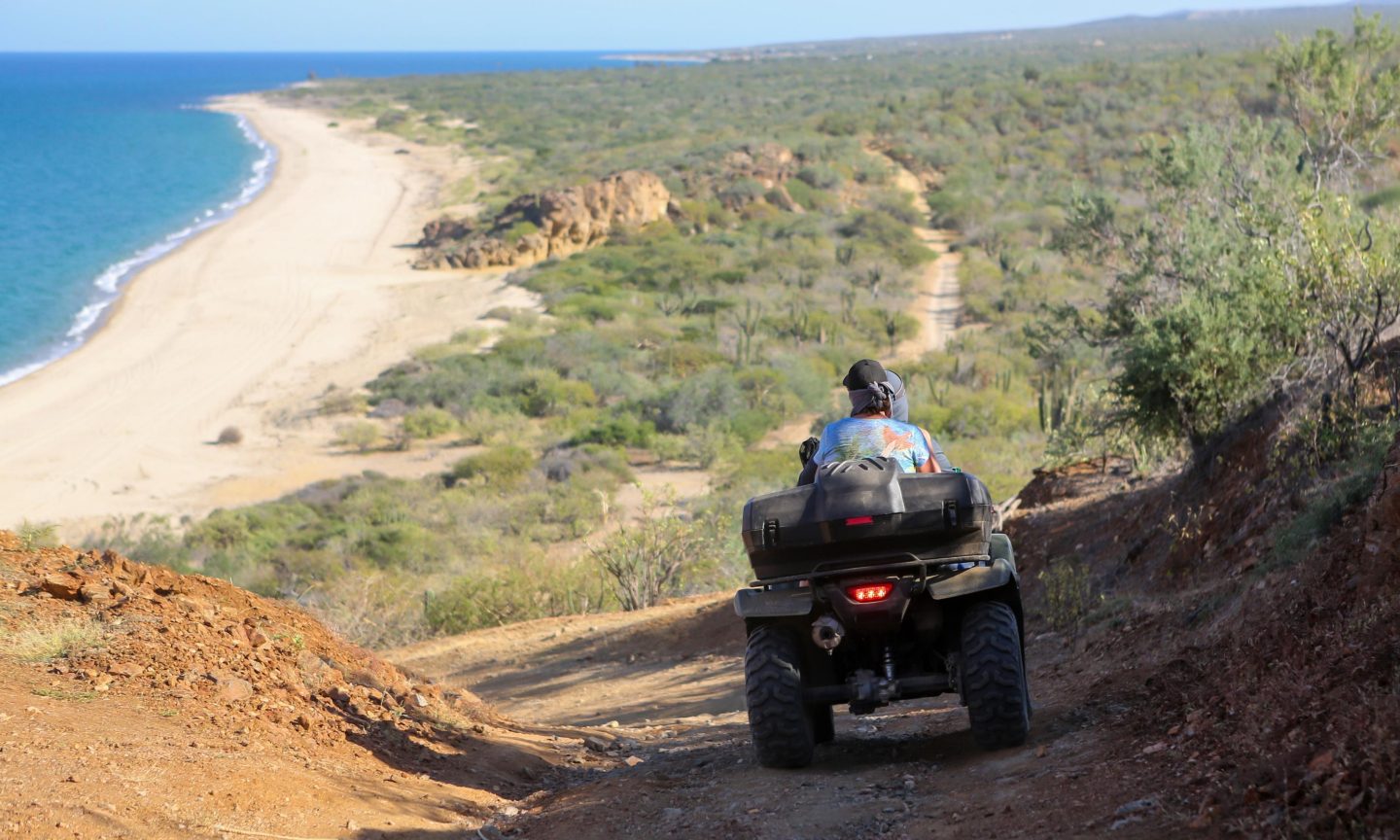 Couple on a quad tour on Corfu