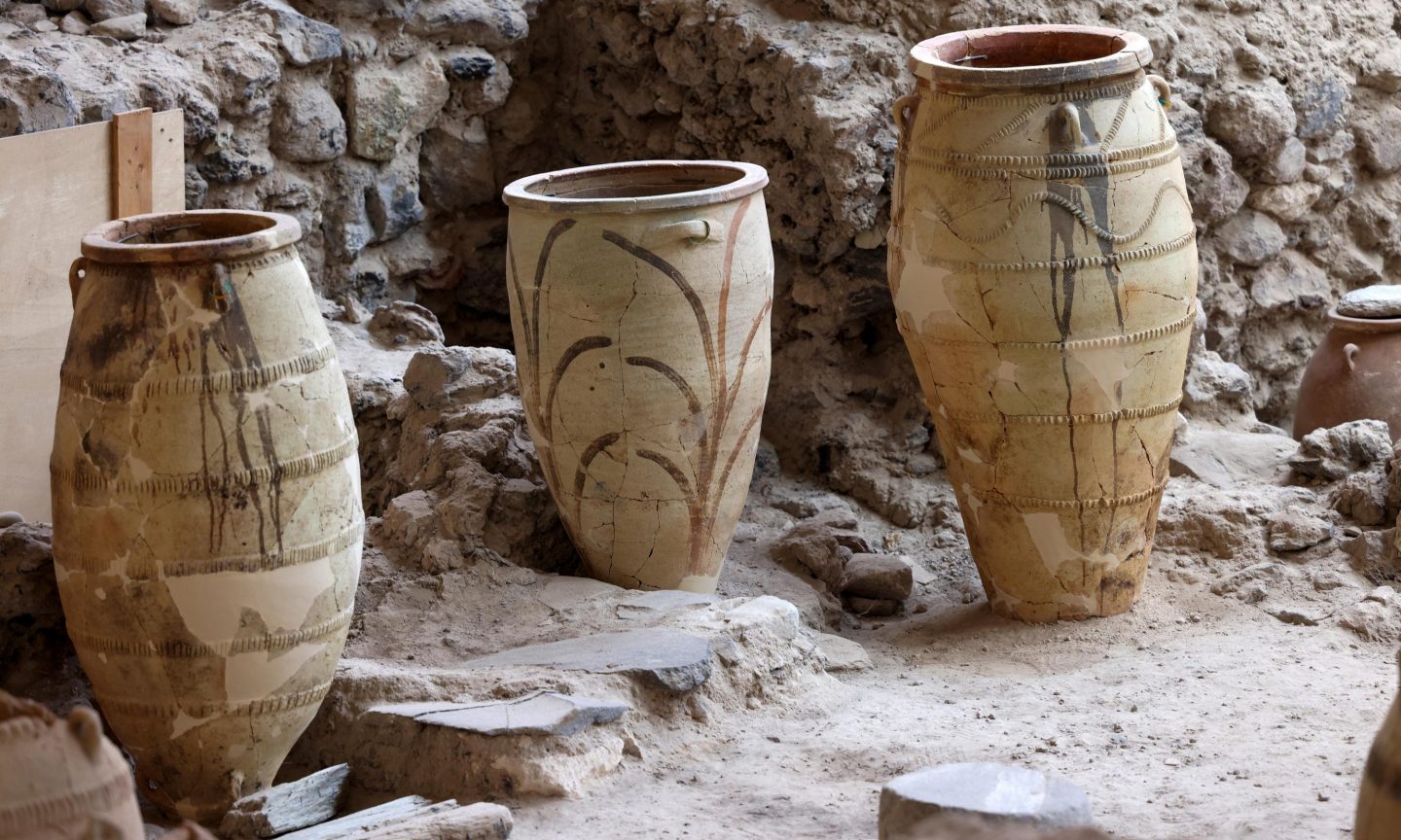 Excavations at Akrotiri on Santorini