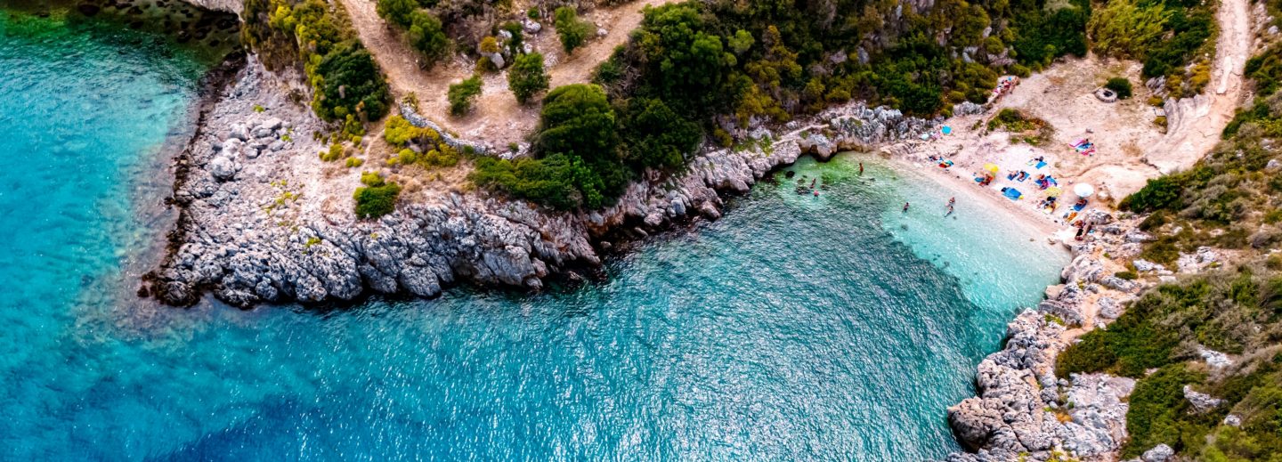 Climati Beach auf Zakynthos von oben
