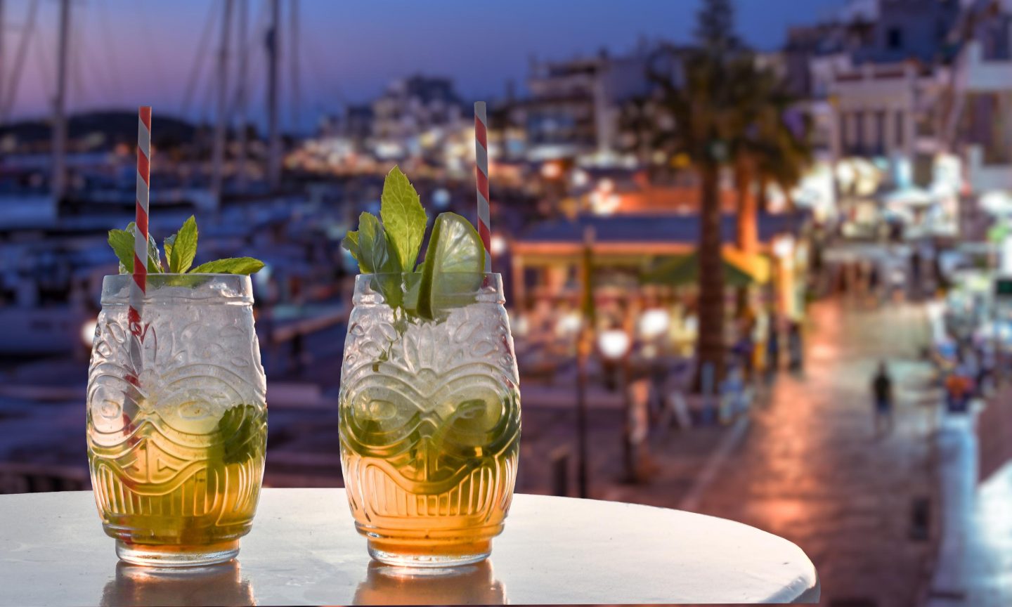 Cocktails at Chania Harbor on Crete