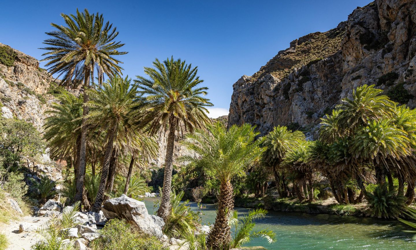 Preveli Beach on Megalopotamos River on Crete