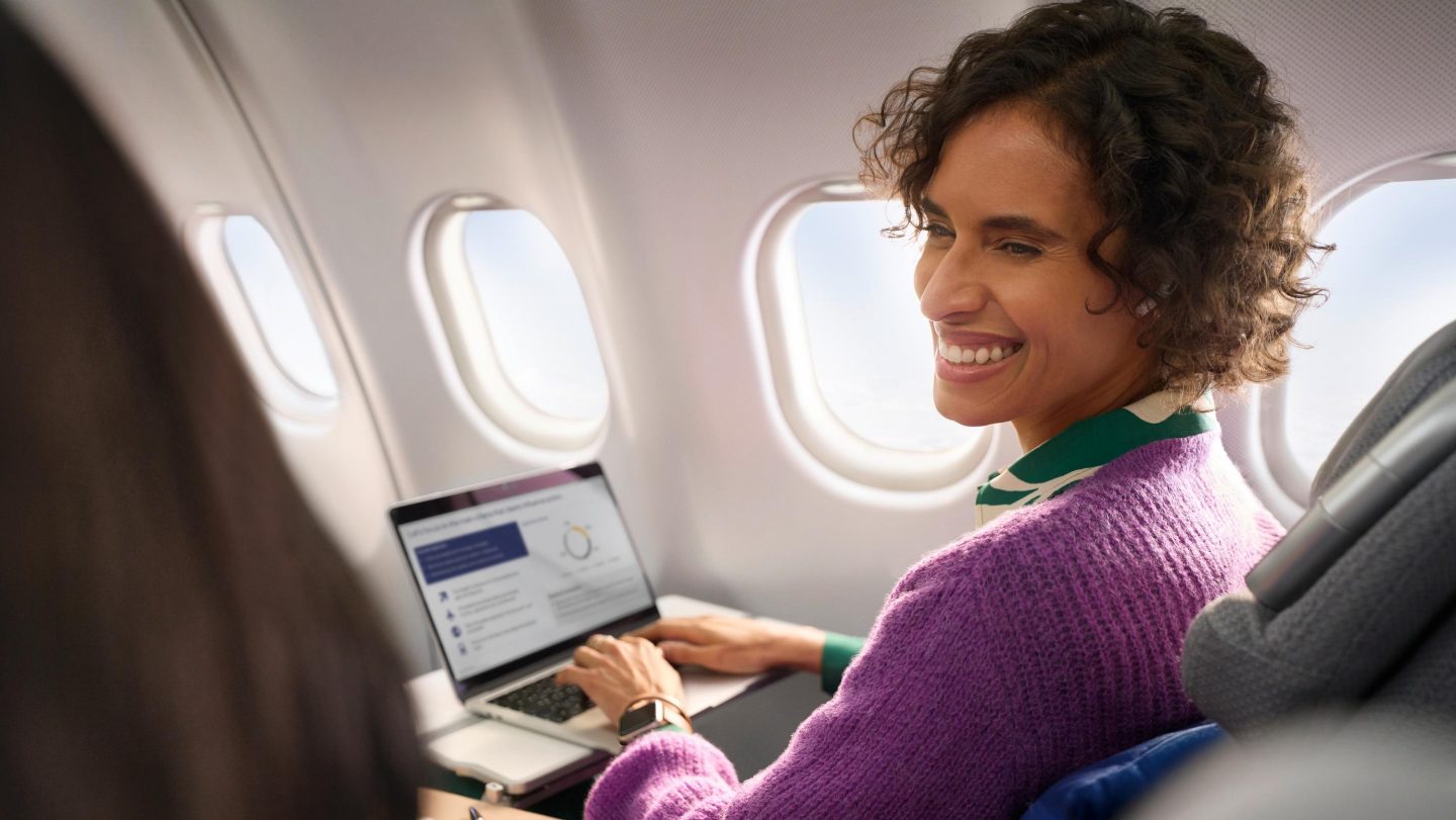 Passengers using the Internet on board