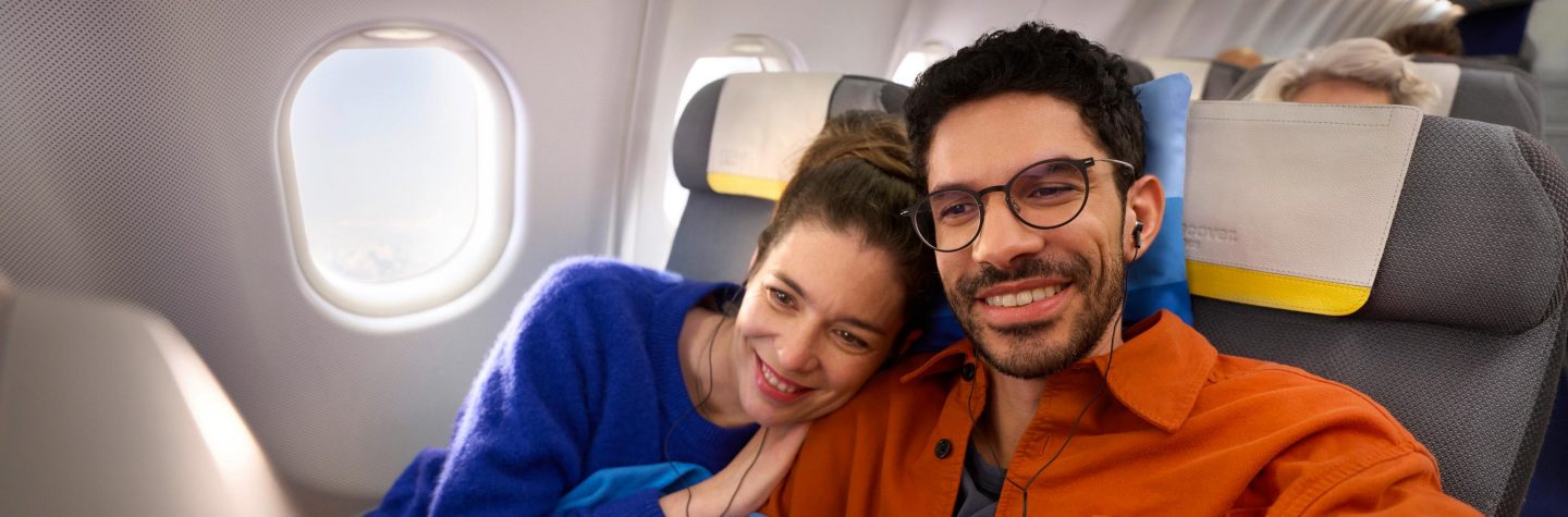 Economy Class long-haul Two passengers in Economy Class onboard an A330