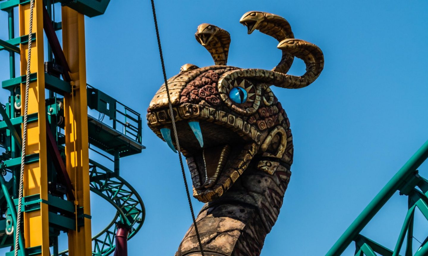 Achterbahn in den Busch Gardens in Tampa