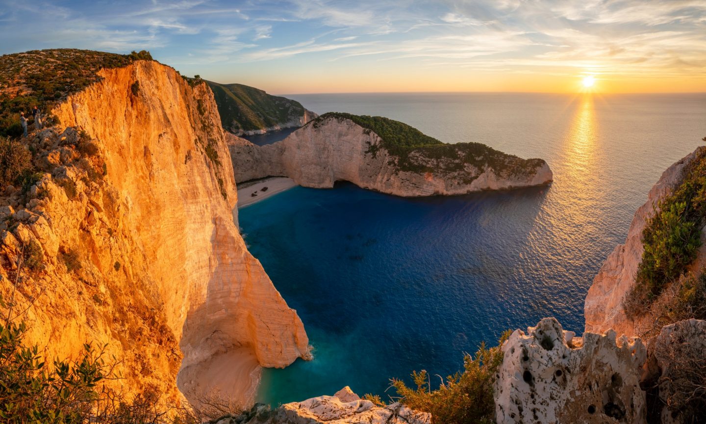 Sonnenuntergang über dem Meer auf Zakynthos