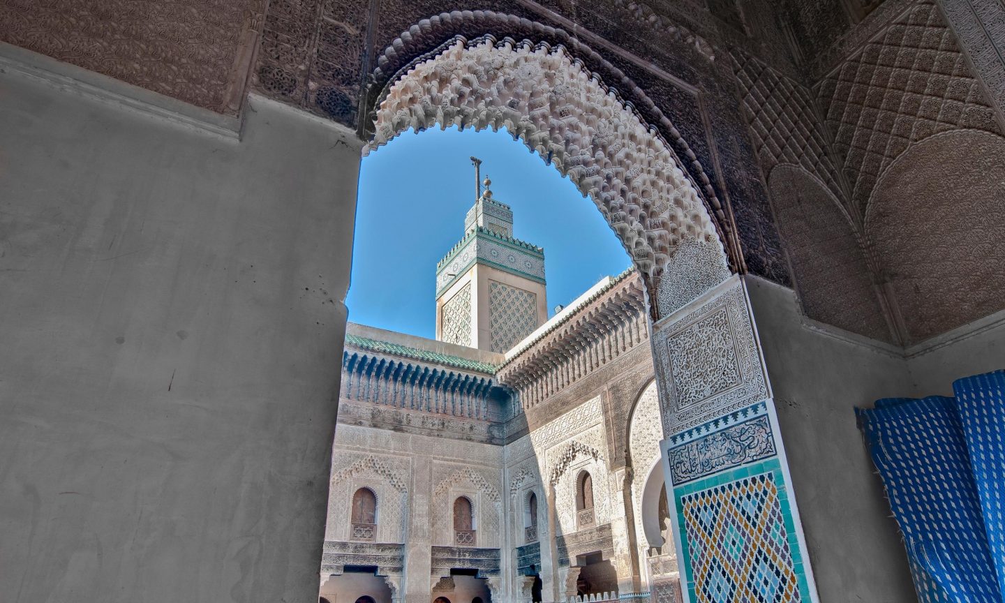 Architecture of the former Madrasa Koranic School in Marrakesh