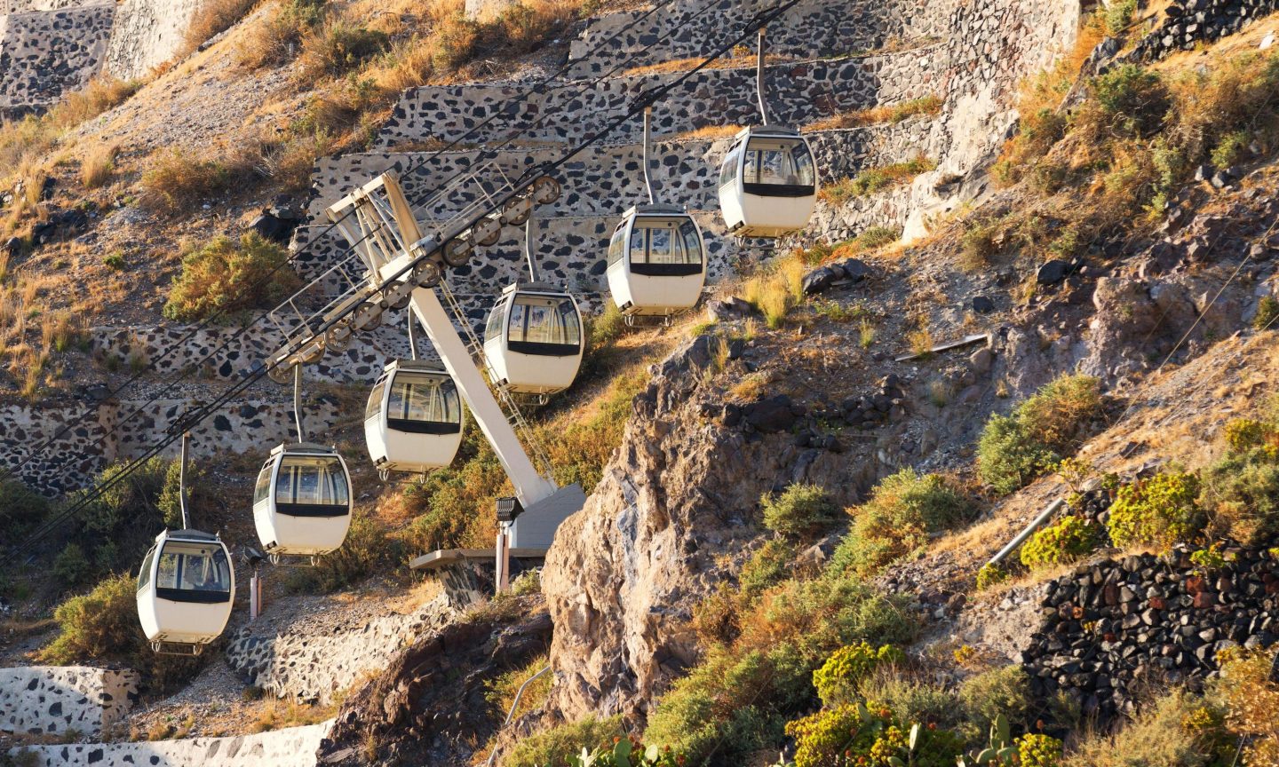 Cable car on Santorini Cable car on Santorini