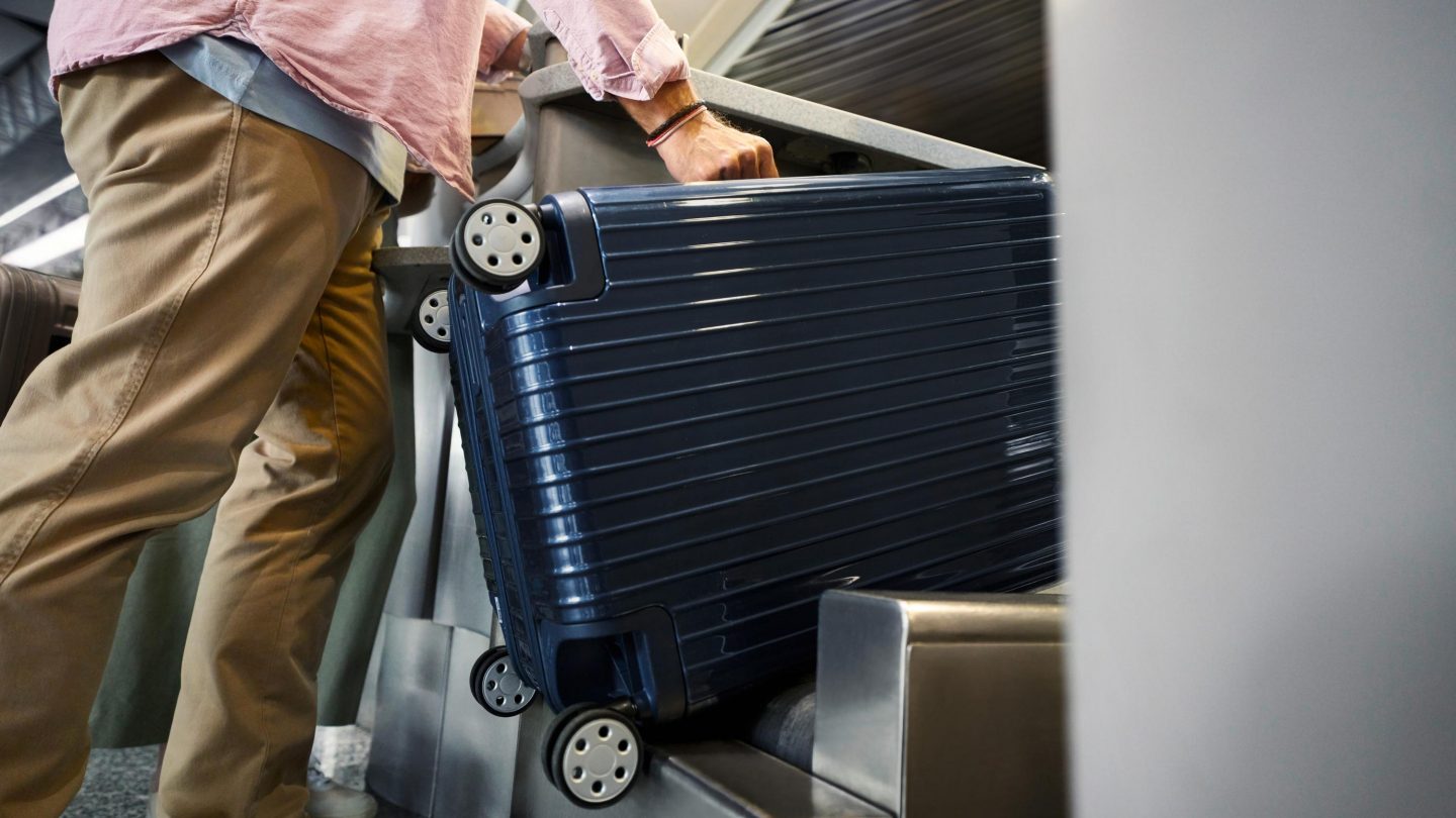 Baggage is checked in at the check-in counter
