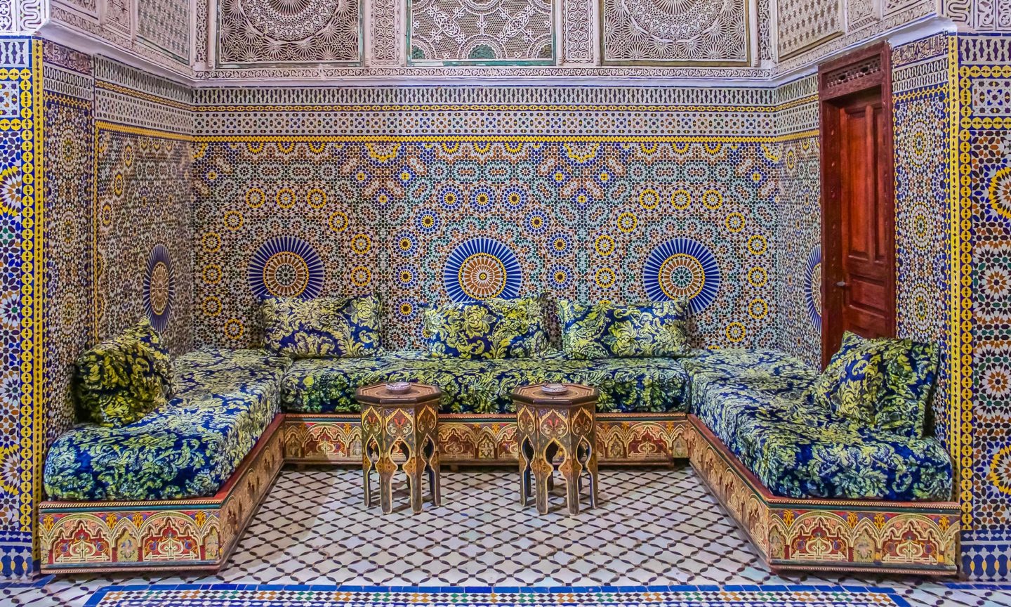 Colorful riad courtyard in Marrakesh