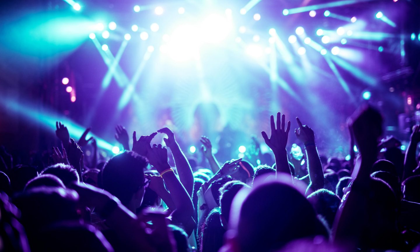 Party crowd in a club on Ibiza