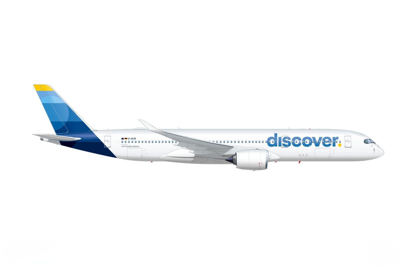 Illustration of a Discover Airlines A350-900