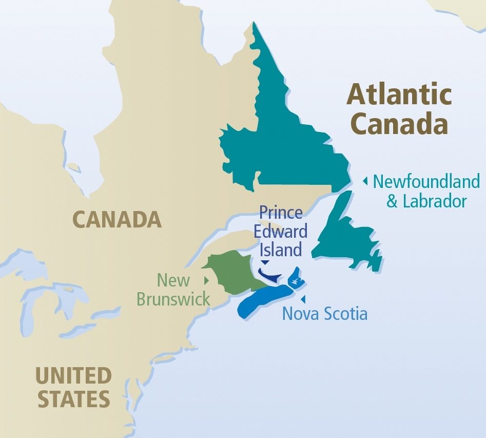 Map, Atlantic Canada