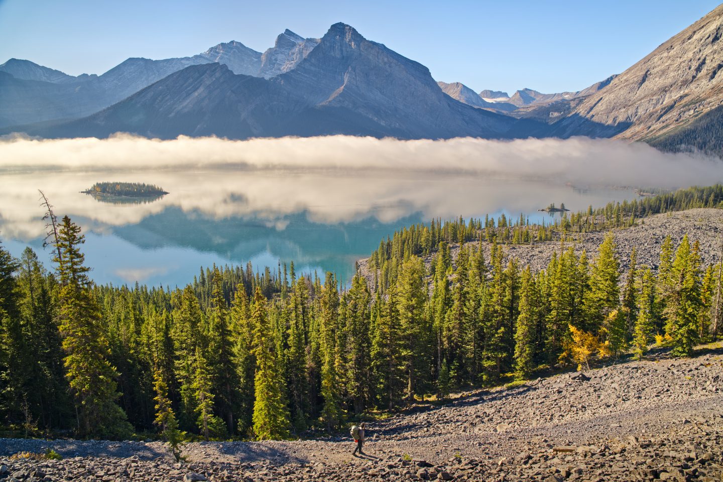 Lake and mountains in Kananaskis Country