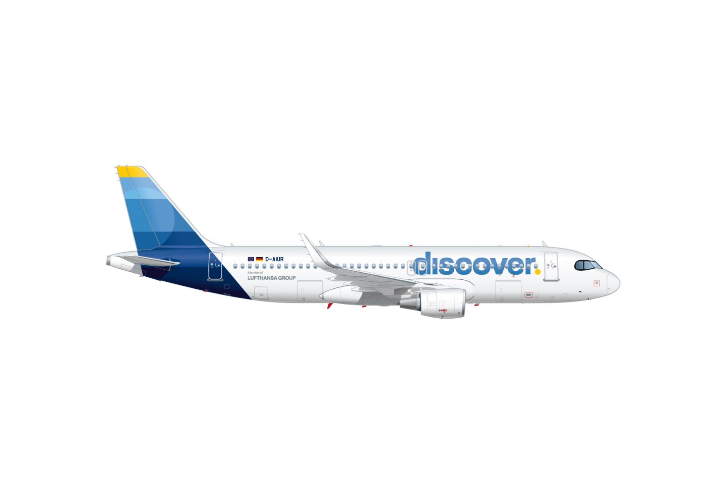 Illustration of a Discover Airlines A320-200