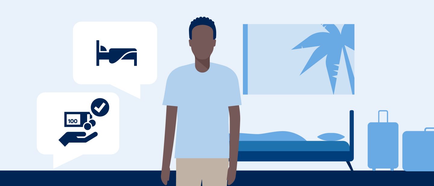 Illustration: coverage of costs for a hotel stay