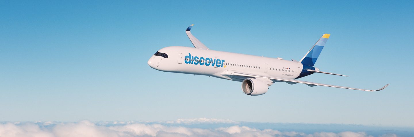 Ein Discover Airlines A350-900 in der Luft