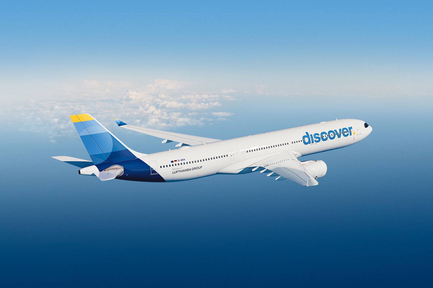 Discover Airlines aircraft in the sky.