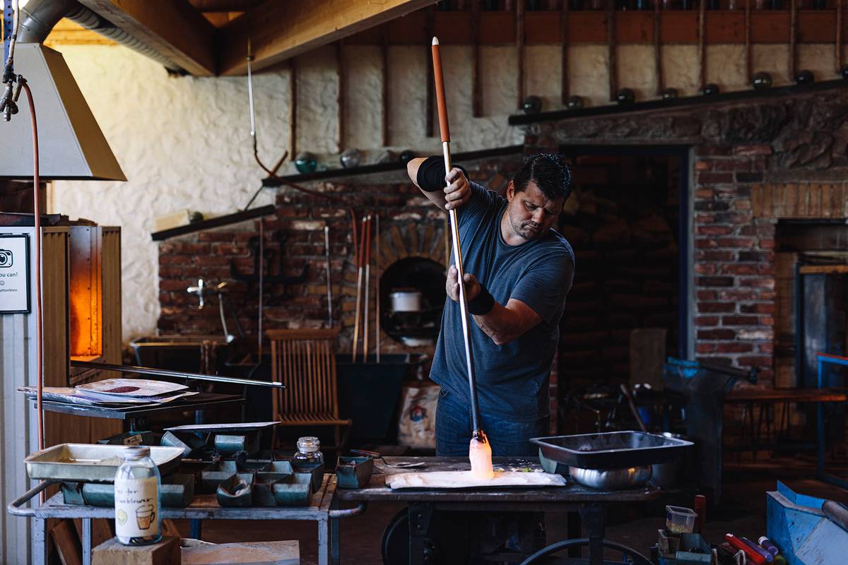 man doing handcraft