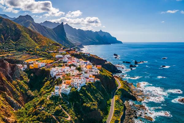 The mountains and the sea of Tenerife.