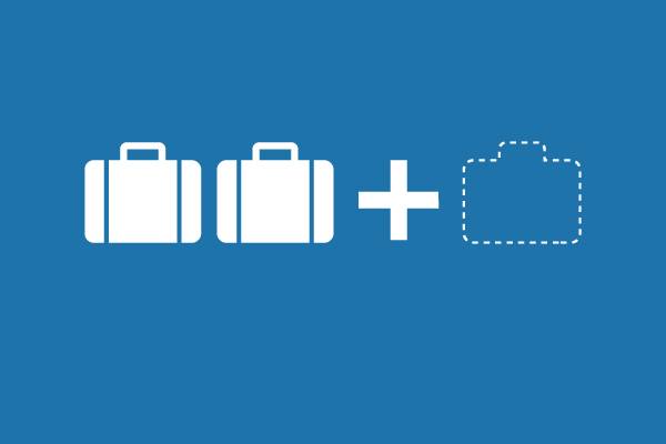 Illustration of two suitcases and another one 